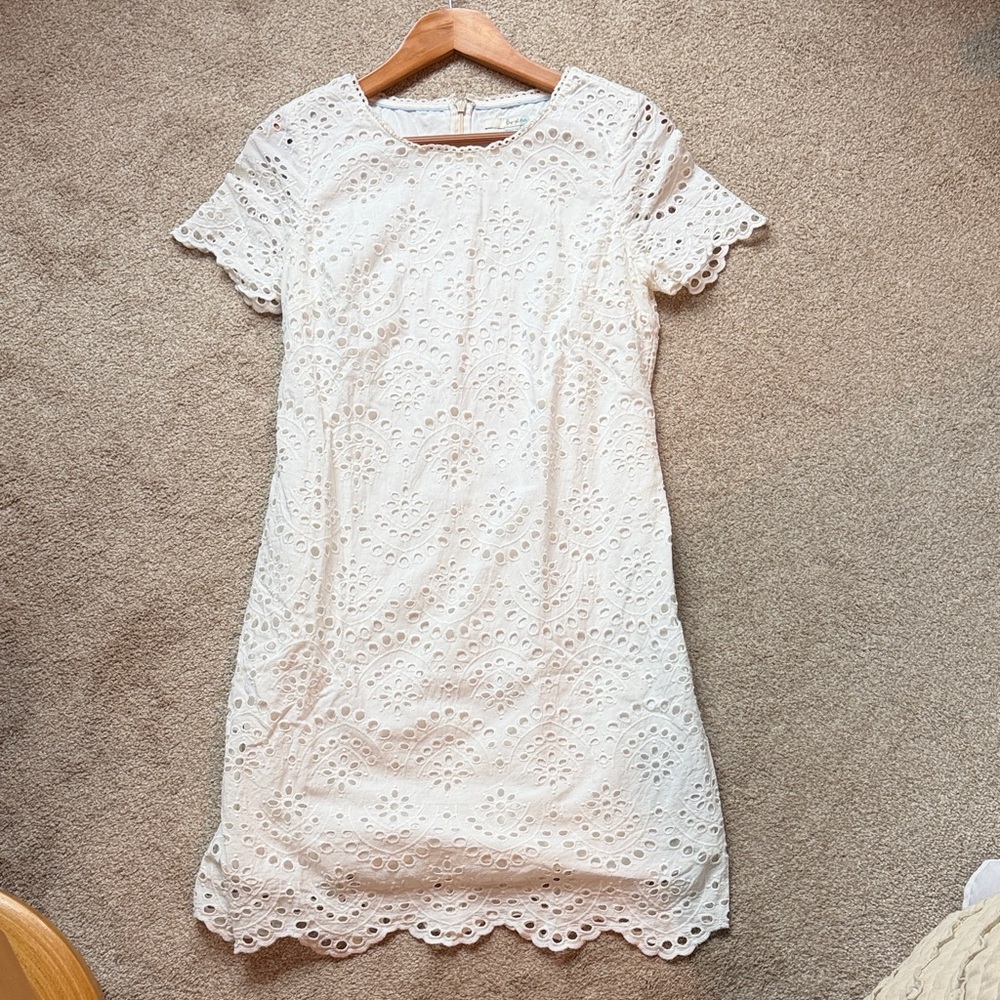 Boden White Eyelet Lace Mini Dress